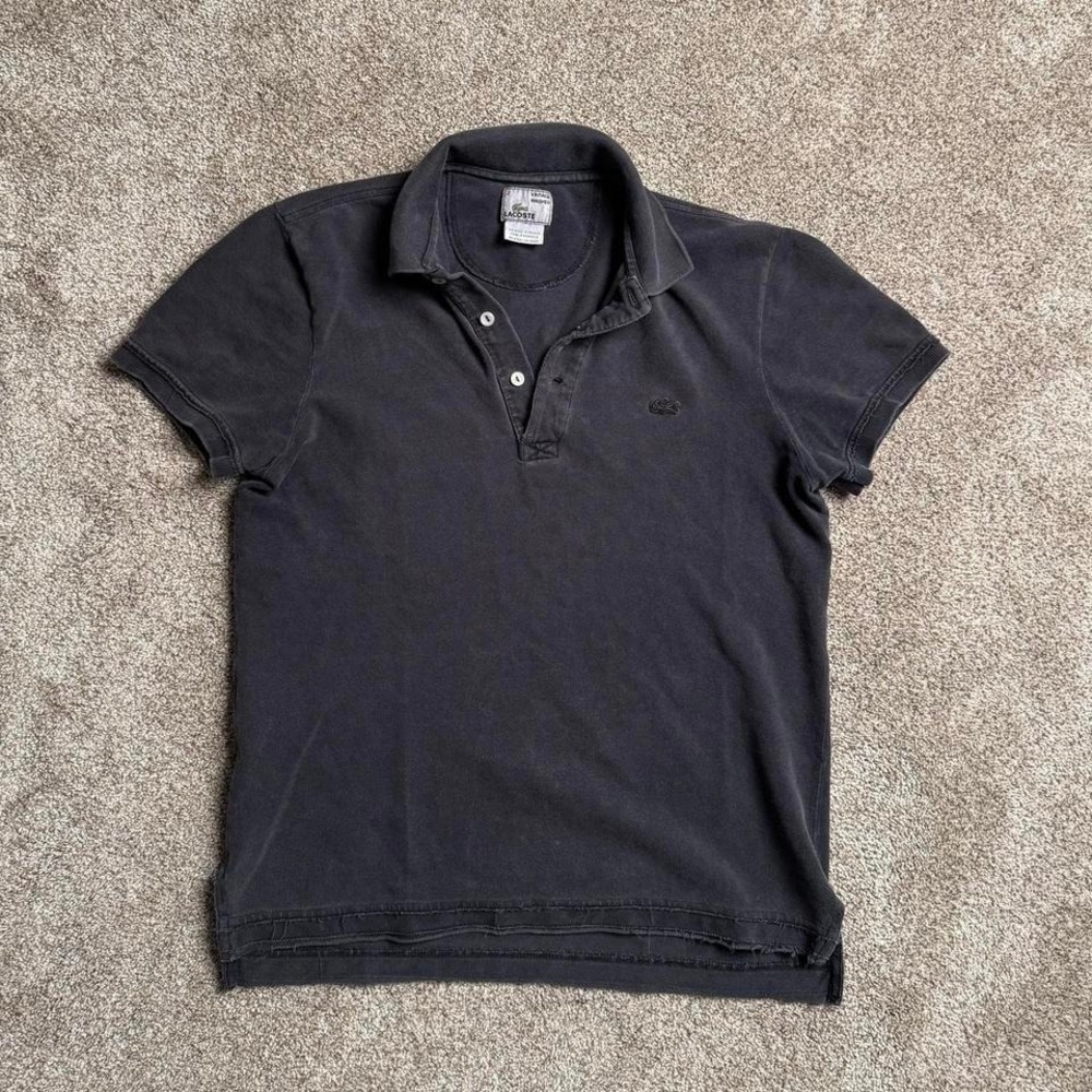 LACOSTE "VINTAGE WASH" CHARCOAL POLO